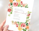 Watercolor Summer Fruit Minimalist Shower Invitation | Printable Instant Download | Editable Template