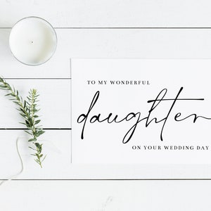 Imprimible para mi maravillosa hija en su tarjeta del día de la boda / pequeña tarjeta doblada en blanco / descarga instantánea
