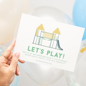 Cute Park Birthday Party Invitation | Jungle Gym Party Invite | Printable Instant Download | Editable Template