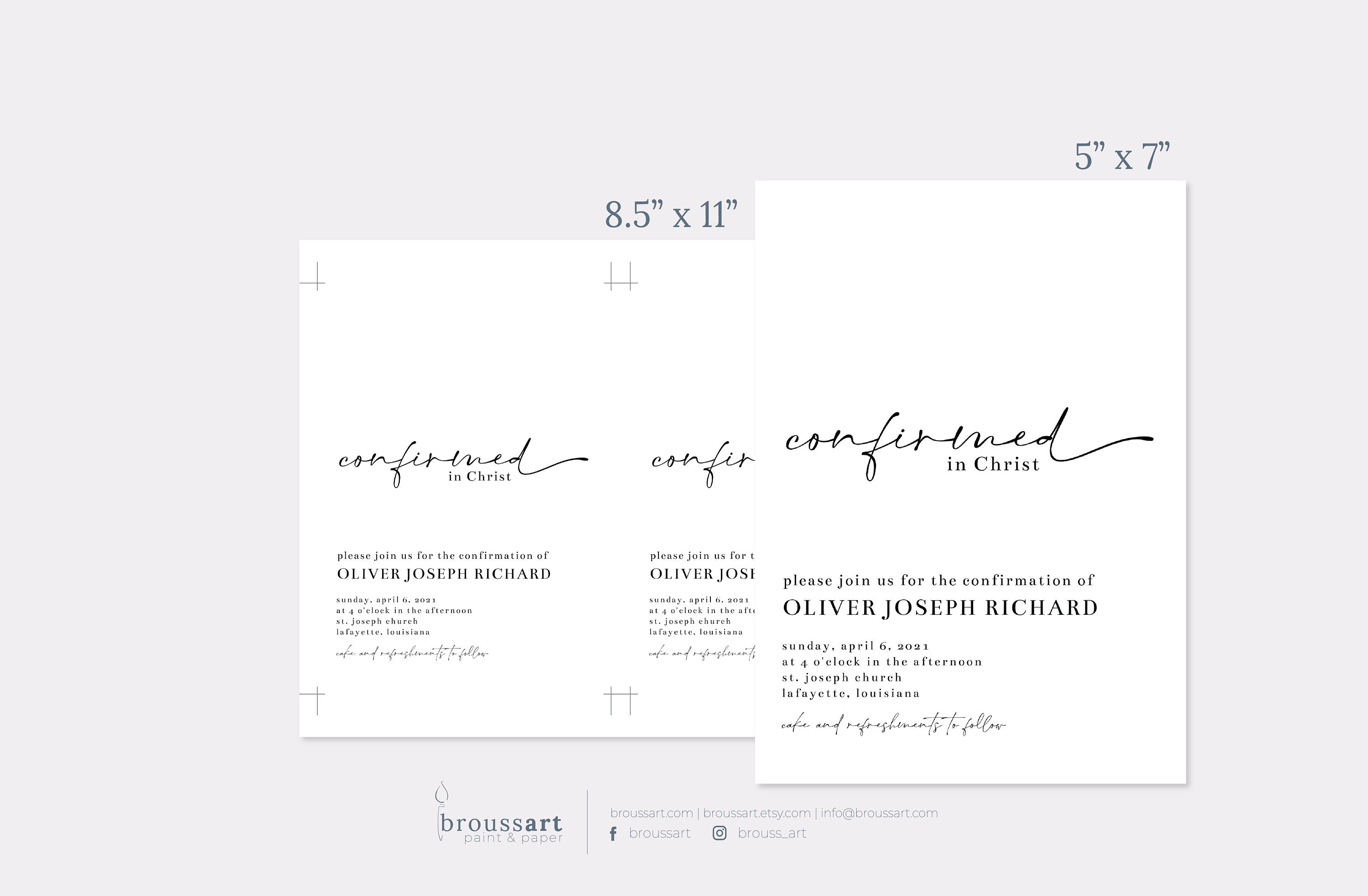 Confirmed in Christ Script Minimalist Confirmation Invitations ...
