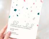 Terrazzo Birthday Party Invitations | Adult Party Invites | Printable Digital Download