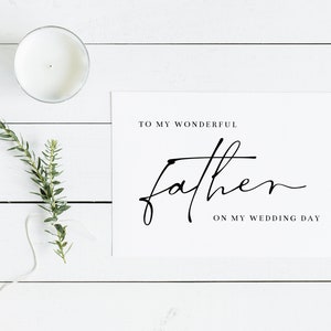 Imprimible a mi maravilloso padre en la tarjeta del día de mi boda / Pequeña tarjeta doblada en blanco para papá / Descarga instantánea