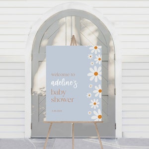 Daisy Baby Shower Welcome Sign | Baby in Bloom | 18x24 | Printable Instant Download | Editable Template
