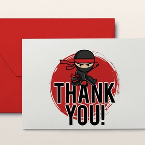 Tarjetas de agradecimiento Ninja imprimibles