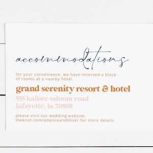 Bright Colorful Wedding Accommodation Cards | Printable Instant Download | Editable Template