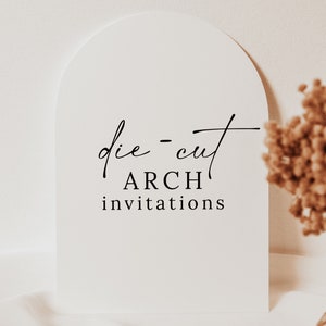 Elegant 5x7 Die-Cut Arch Invitations on Premium 110lb Cover Paper