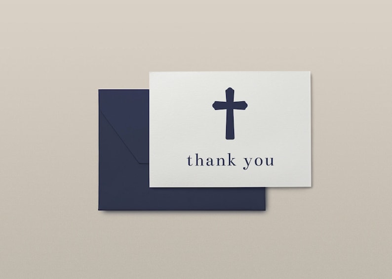 Printable Cross Thank You Cards Instant Download - Etsy