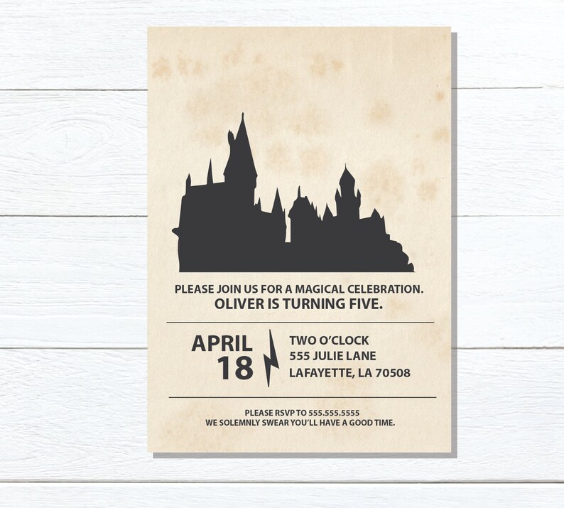 Printable Harry Potter Inspired Invitation Editable Instant | Etsy