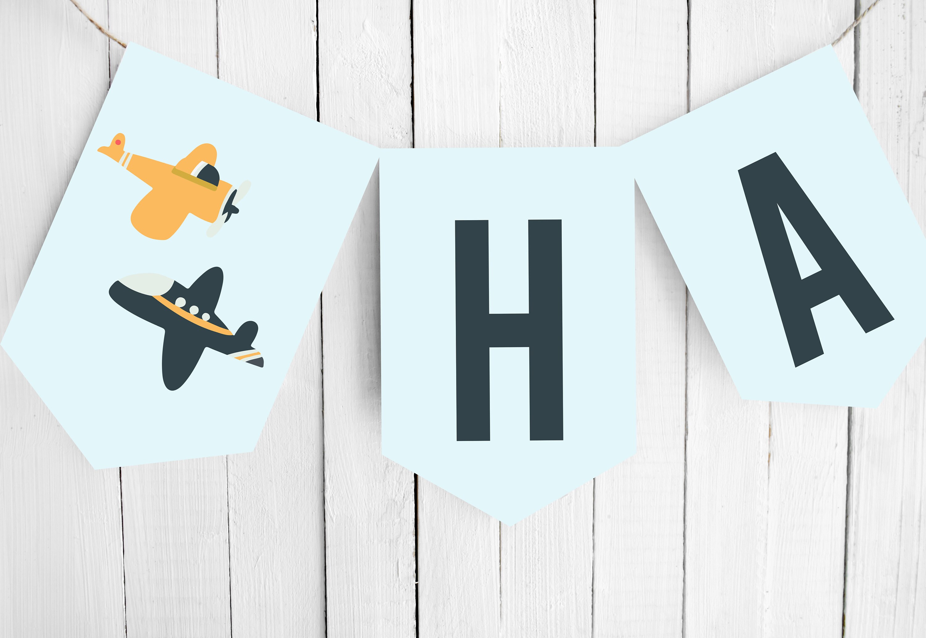 Airplane Birthday Banner Editable Instant Download - Etsy UK