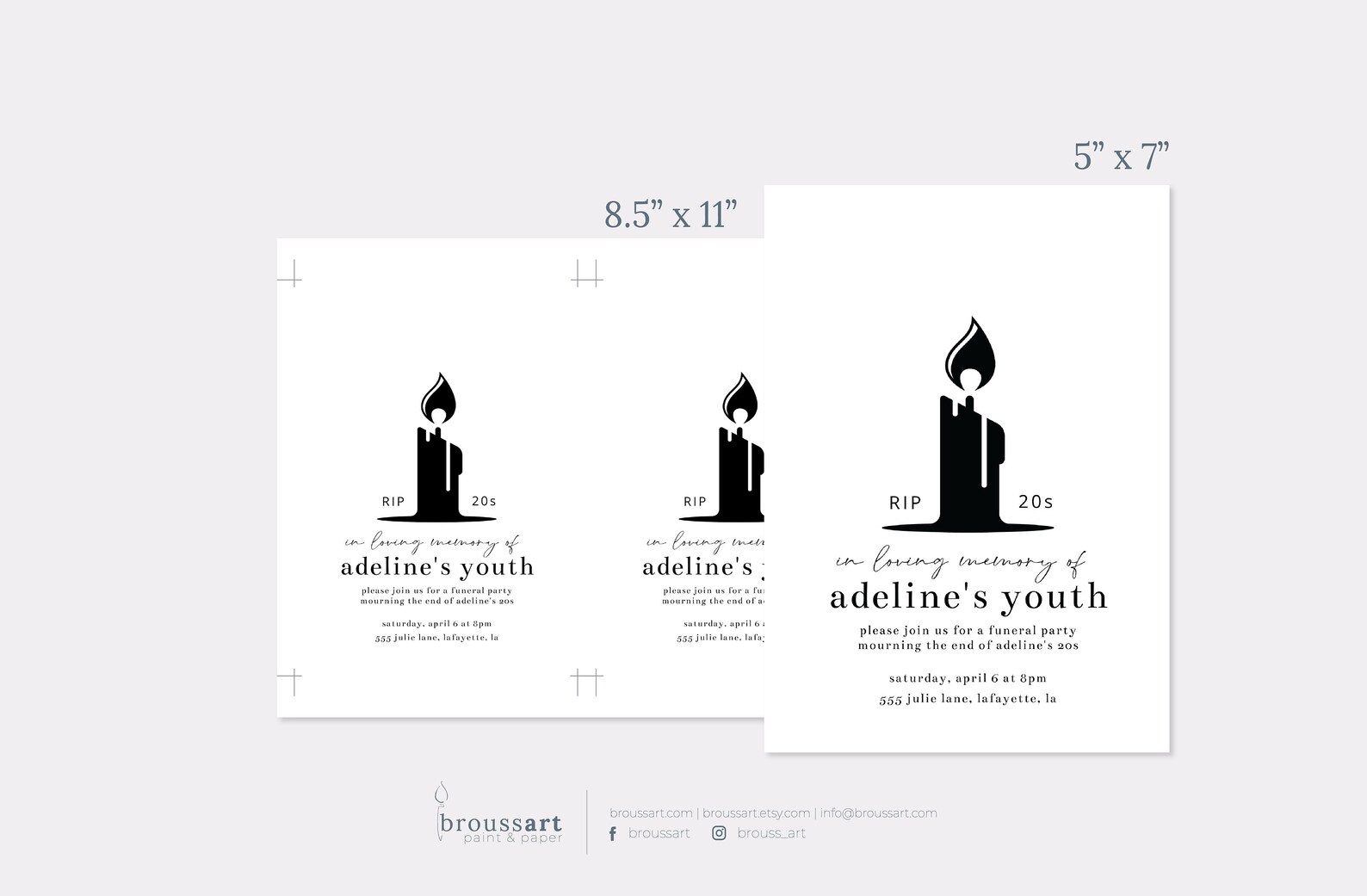 Funeral for Youth Birthday Party Invitations Death to 20s Etsy