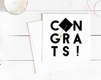 Printable Congratulations Greeting Card for Graduate | Blank Folded Card | Instant Download