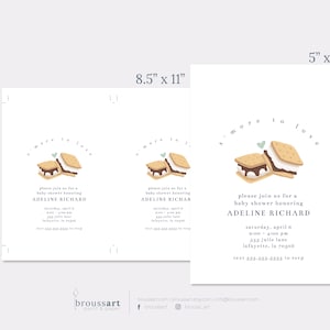 S'more to Love Baby Shower Party Invitations Printable Instant Download Editable Template image 2