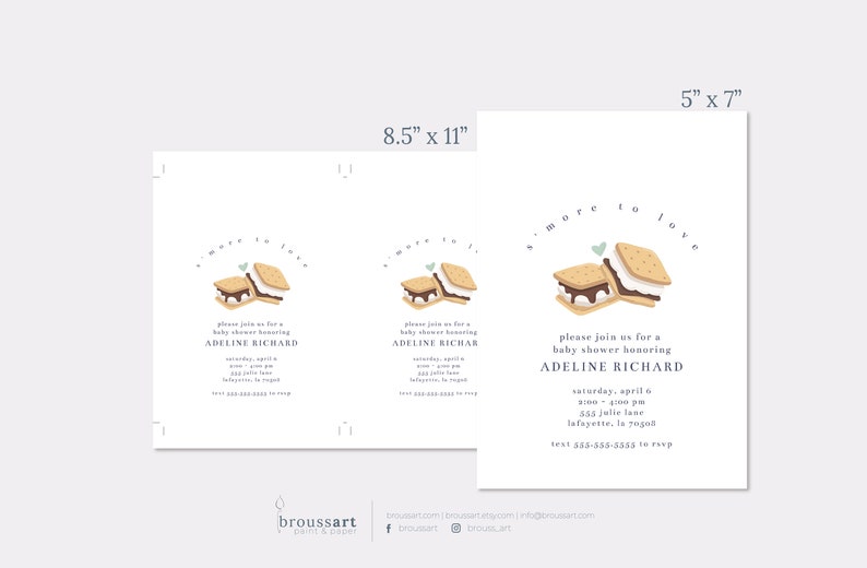 S'more to Love Baby Shower Party Invitations Printable Instant Download Editable Template image 2