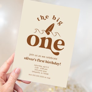 Retro Surf First Birthday Party Invitations | The Big One | Printable Instant Download | EDITABLE TEMPLATE