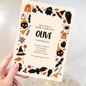Halloween Birthday Party Invitation | Cute Spooky Celebration | Printable Instant Download | Editable Template