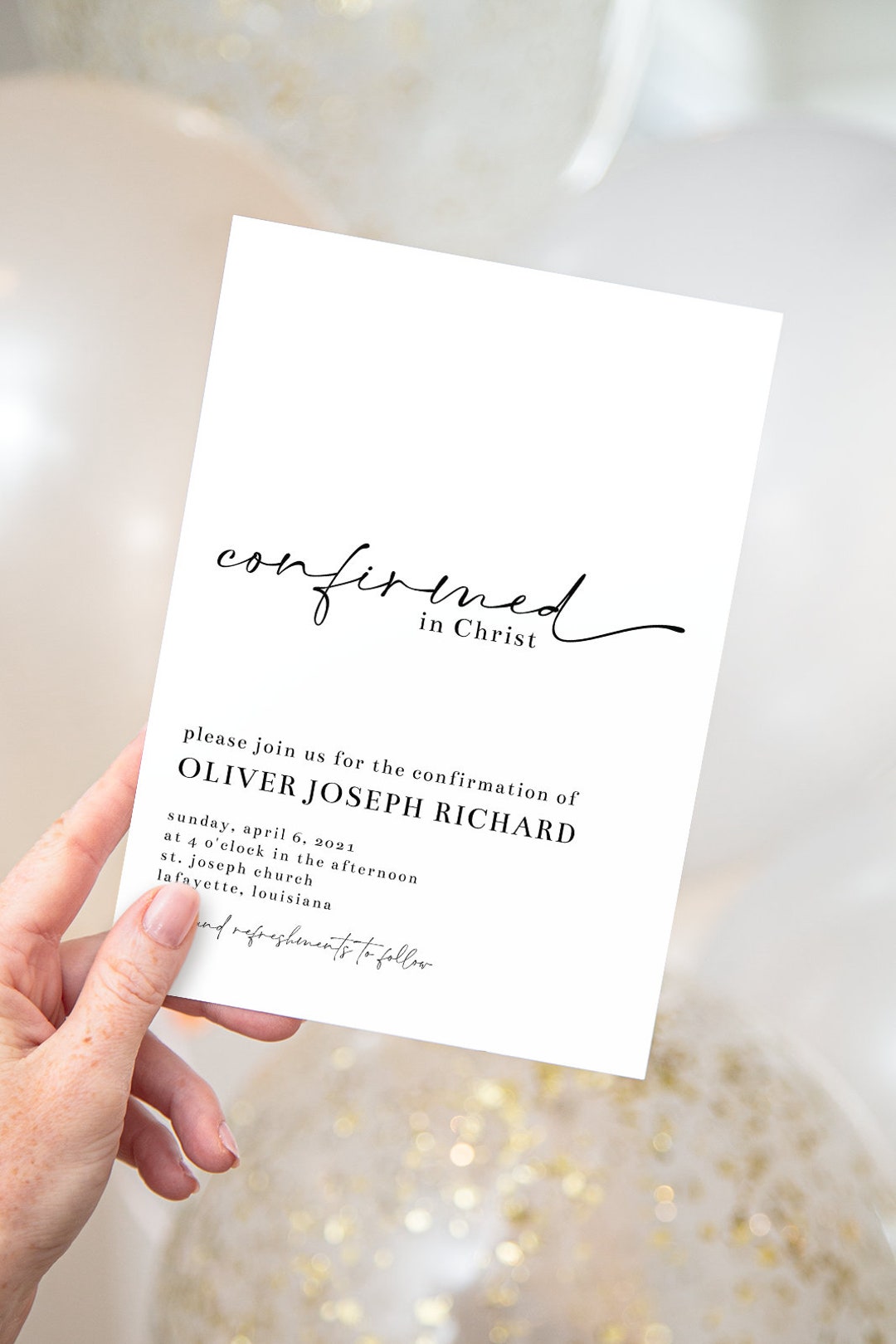 Confirmed in Christ Script Minimalist Confirmation Invitations ...