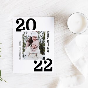 New Year Family Photo 2022 Card | Printable Instant Download | Editable Template