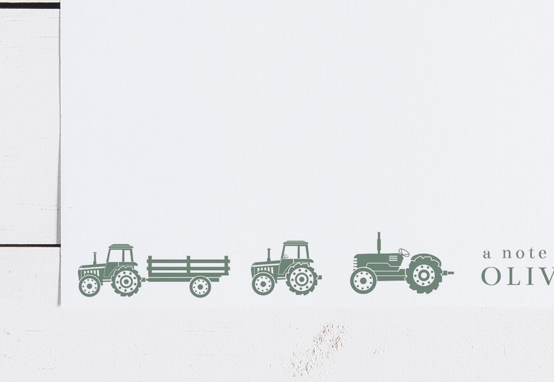 Personalized Tractor Notecards Tractor Birthday Thank You - Etsy
