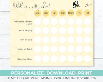 Bee Potty Training Chart | Editable Download