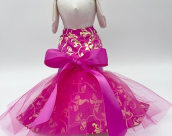 Reversible Dog Dress - Summer and Damask Floral