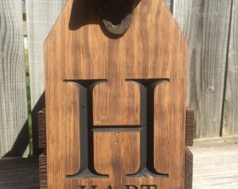 Personalized Engraved Rustic Beer Bottle Carrier: Groomsman Gift
