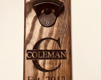 Personalized Engraved Wooden Beer Bottle Opener: Groomsman Gift