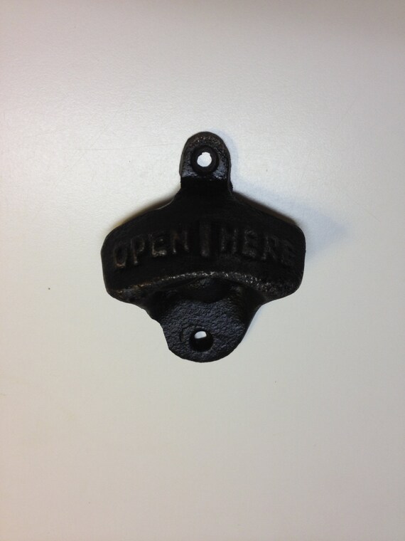 Cast Iron bottle opener rustic distressed black gift beer wall Etsy