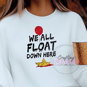 Horror Movie Balloon Clown Halloween Embroidered Crewneck Sweatshirt