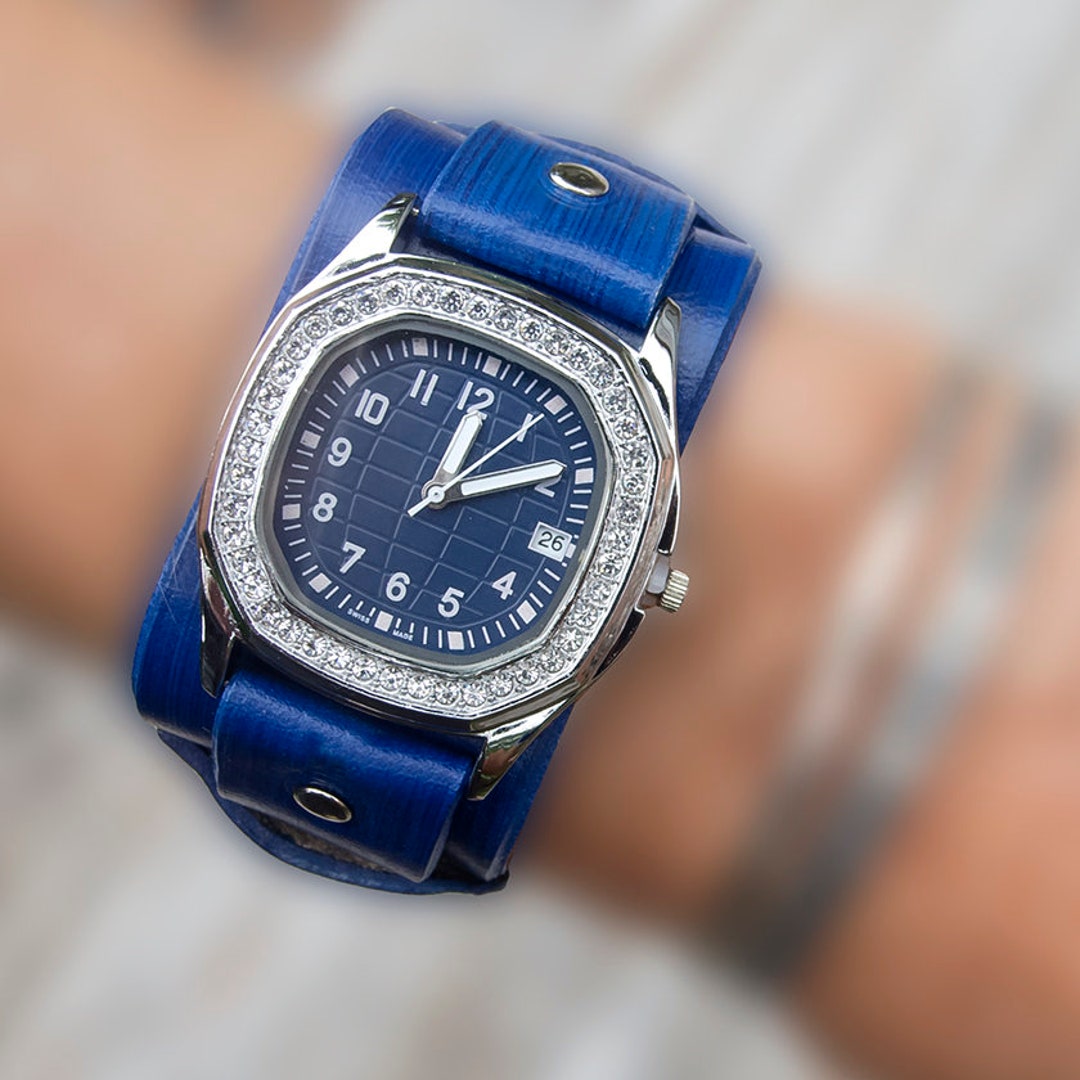 Dark Blue Watch Handcrafted Leather Watch for Women With - Etsy