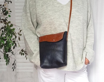 Leather crossbody bag, Leather cell phone bag,  Leather Clutch, Party bag