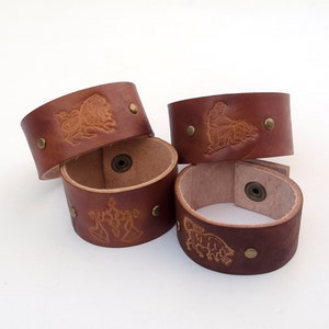Zodiac horoscope leather cuff bracelet,  Zodiac Horoscope leather cuff, Esoteric wristband