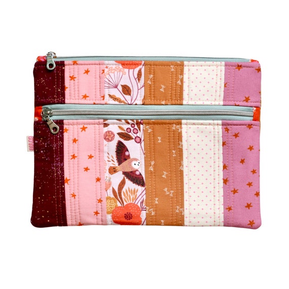 Rainbow Sherbet Pouch Sewing Pattern: Double Zipper Bag (PDF Pattern)