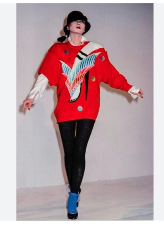 Kansai Yamamoto for Cigne LTD Red Stiletto Sweater