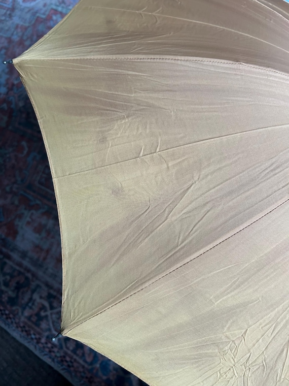 Faded Vintage Umbrella Yellow Ochre Umbrella Metal Structure