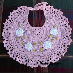 Daisy chain baby bib crochet pattern