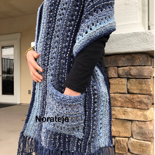 Pocket shawl knitting pattern