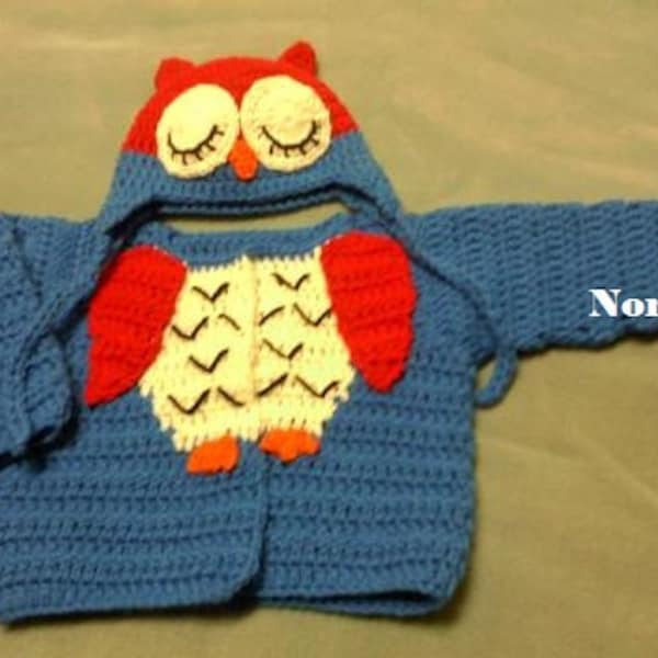 Crochet baby / toddler owl set pattern