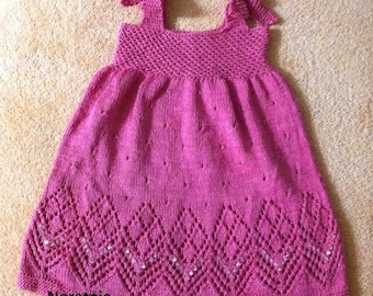 Fuccia toddler sunny dress knitting pattern