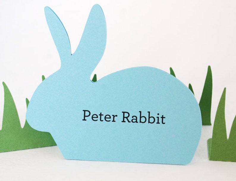 Blue Paper Rabbit Guy Rabbit Shaped Place Cards Food Label Tags Party Decor Set of 24 - Etsy