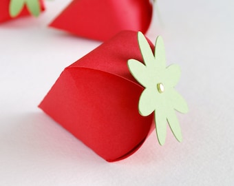 Mini Strawberry Shaped Favor Box Set of 12