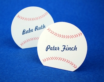 Tarjetas de mesa de béisbol autografiadas, etiquetas para comida, decoración para fiestas, juego de 24