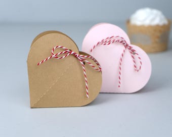 Heart shaped Mini Gift / Favor Box Set of 12