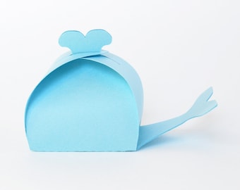 Whale Favor Box Set of 12 (Light Blue) | Ocean Nautical themed  Baby shower, Birthday party Boys and Girls