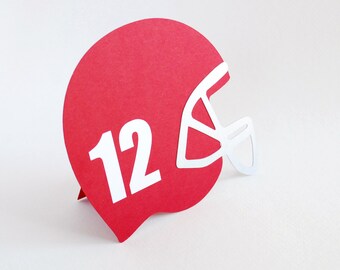 Football Helmet Shaped Table Numbers