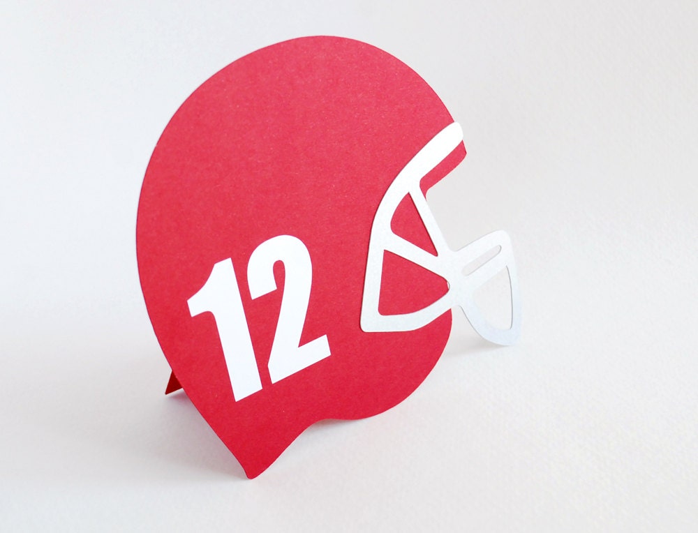 Football Helmet Shaped Table Numbers Set of 10 Etsy