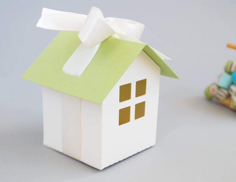 gift box house warming party favors home sweet home ornament real estate gift Mini House Favor Box Set of 12 home gifts