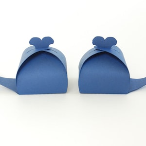 Whale Favor Boxes: Navy Blue Nautical Party Souvenir Baby Shower (Set of 12)