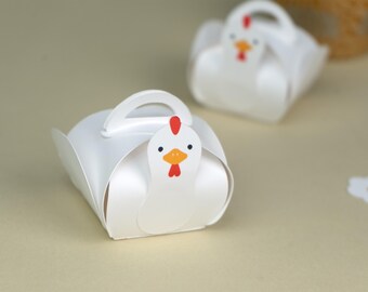 Chicken Favor box Party Decor Set of 12 | This Chick Is ONE BW61612