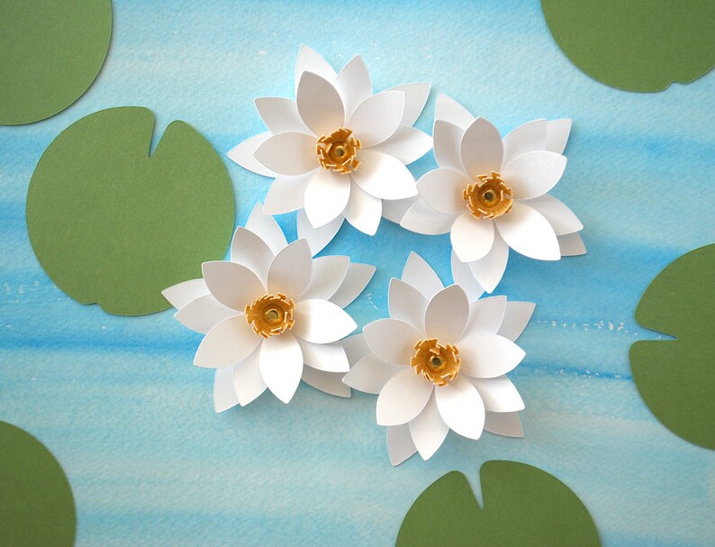 Water Lily Decorations Place Cards Centerpiece 20 Piece Etsy