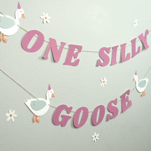 One Silly Goose Garland Pick your colors- Baby Shower Birthday Party Decor BW51778